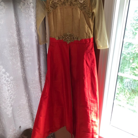 Peach and Brown Lehenga - Picture 2 of 3